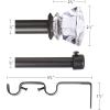 imageHVERSAILTEX Double Curtain Rod Set for Windows Decorative Drapery Rods Adjustable Length from 66 to 120 Inch 34 Inch Diameter Acrylic Square Finials Pewter