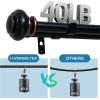 imageHVERSAILTEX Elegant Window Treatment Telescoping Double Curtain Rod Set with Classic Cap 34Inch Diameter Adjusts from 66 to 120 Inches BlackBlack