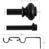 imageHVERSAILTEX Elegant Window Treatment Telescoping Double Curtain Rod Set with Classic Cap 34Inch Diameter Adjusts from 66 to 120 Inches BlackBlack