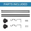 imageHVERSAILTEX Elegant Window Treatment Telescoping Double Curtain Rod Set with Classic Cap 34Inch Diameter Adjusts from 66 to 120 Inches BlackBlack
