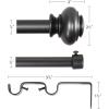 imageHVERSAILTEX Elegant Window Treatment Telescoping Double Curtain Rod Set with Classic Cap 34Inch Diameter Adjusts from 66 to 120 Inches BlackPewter
