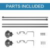 imageHVERSAILTEX Elegant Window Treatment Telescoping Double Curtain Rod Set with Classic Cap 34Inch Diameter Adjusts from 66 to 120 Inches BlackPewter