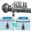 imageHVERSAILTEX Elegant Window Treatment Telescoping Double Curtain Rod Set with Classic Cap 34Inch Diameter Adjusts from 66 to 120 Inches BlackPewter