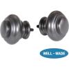 imageHVERSAILTEX Elegant Window Treatment Telescoping Double Curtain Rod Set with Classic Cap 34Inch Diameter Adjusts from 66 to 120 Inches BlackPewter