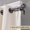 imageHVERSAILTEX Elegant Window Treatment Telescoping Double Curtain Rod Set with Classic Cap 34Inch Diameter Adjusts from 66 to 120 Inches BlackPewter