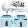 imageHVERSAILTEX Elegant Window Treatment Telescoping Double Curtain Rod Set with Classic Cap 34Inch Diameter Adjusts from 66 to 120 Inches BlackWhite