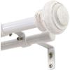imageHVERSAILTEX Elegant Window Treatment Telescoping Double Curtain Rod Set with Classic Cap 34Inch Diameter Adjusts from 66 to 120 Inches BlackWhite