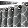 imageHVERSAILTEX Extra Wide Blackout Curtain 100x84 Inches Thermal Insulated Curtain for Sliding Glass Door Grommet Top Patio Door Curtain  Moroccan Tile Quatrefoil Pattern Teal and WhiteGrey  White