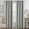 imageHVERSAILTEX Extra Wide Blackout Curtain 100x84 Inches Thermal Insulated Curtain for Sliding Glass Door Grommet Top Patio Door Curtain  Moroccan Tile Quatrefoil Pattern Teal and WhiteDove  White