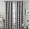 imageHVERSAILTEX Extra Wide Blackout Curtain 100x84 Inches Thermal Insulated Curtain for Sliding Glass Door Grommet Top Patio Door Curtain  Moroccan Tile Quatrefoil Pattern Teal and WhiteGrey  White