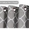 imageHVERSAILTEX Extra Wide Blackout Curtain 100x84 Inches Thermal Insulated Curtain for Sliding Glass Door Grommet Top Patio Door Curtain  Moroccan Tile Quatrefoil Pattern Teal and WhiteDove  White