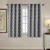 imageHVERSAILTEX Extra Wide Blackout Curtain 100x84 Inches Thermal Insulated Curtain for Sliding Glass Door Grommet Top Patio Door Curtain  Moroccan Tile Quatrefoil Pattern Teal and WhiteGrey  White