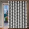 imageHVERSAILTEX Extra Wide Blackout Curtain 100x84 Inches Thermal Insulated Curtain for Sliding Glass Door Grommet Top Patio Door Curtain  Moroccan Tile Quatrefoil Pattern Teal and WhiteDove  White