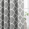 imageHVERSAILTEX Extra Wide Blackout Curtain 100x84 Inches Thermal Insulated Curtain for Sliding Glass Door Grommet Top Patio Door Curtain  Moroccan Tile Quatrefoil Pattern Teal and WhiteDove  White