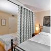 imageHVERSAILTEX Extra Wide Blackout Curtain 100x84 Inches Thermal Insulated Curtain for Sliding Glass Door Grommet Top Patio Door Curtain  Moroccan Tile Quatrefoil Pattern Teal and WhiteDove  White