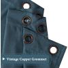 imageHVERSAILTEX Linen Blackout Curtains 45 Inches Long for BedroomLiving Room Thermal Insulated Grommet Linen Curtain Drapes Primitive Textured Burlap Effect Window Drapes 1 Panel  Heather Aegean BlueHeather Navy