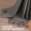 imageHVERSAILTEX Linen Blackout Curtains 45 Inches Long for BedroomLiving Room Thermal Insulated Grommet Linen Curtain Drapes Primitive Textured Burlap Effect Window Drapes 1 Panel  Heather Aegean BlueHeather Taupe Gray