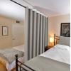 imageHVERSAILTEX Linen Blackout Curtains 45 Inches Long for BedroomLiving Room Thermal Insulated Grommet Linen Curtain Drapes Primitive Textured Burlap Effect Window Drapes 1 Panel  Heather Aegean BlueHeather Taupe