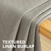 imageHVERSAILTEX Linen Blackout Curtains 45 Inches Long for BedroomLiving Room Thermal Insulated Grommet Linen Curtain Drapes Primitive Textured Burlap Effect Window Drapes 1 Panel  Heather Aegean BlueHeather Taupe
