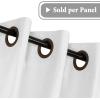 imageHVERSAILTEX Linen Blackout Curtains 45 Inches Long for BedroomLiving Room Thermal Insulated Grommet Linen Curtain Drapes Primitive Textured Burlap Effect Window Drapes 1 Panel  Heather Aegean BlueHeather Pure White