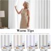 imageHVERSAILTEX Linen Blackout Curtains 45 Inches Long for BedroomLiving Room Thermal Insulated Grommet Linen Curtain Drapes Primitive Textured Burlap Effect Window Drapes 1 Panel  Heather Aegean BlueHeather Pure White