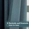 imageHVERSAILTEX Linen Blackout Curtains 45 Inches Long for BedroomLiving Room Thermal Insulated Grommet Linen Curtain Drapes Primitive Textured Burlap Effect Window Drapes 1 Panel  Heather Aegean BlueHeather Navy