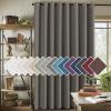 imageHVERSAILTEX Linen Blackout Curtains 45 Inches Long for BedroomLiving Room Thermal Insulated Grommet Linen Curtain Drapes Primitive Textured Burlap Effect Window Drapes 1 Panel  Heather Aegean BlueHeather Taupe Gray