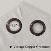 imageHVERSAILTEX Linen Blackout Curtains 45 Inches Long for BedroomLiving Room Thermal Insulated Grommet Linen Curtain Drapes Primitive Textured Burlap Effect Window Drapes 1 Panel  Heather Aegean BlueAntique White