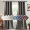 imageHVERSAILTEX Linen Blackout Curtains 45 Inches Long for BedroomLiving Room Thermal Insulated Grommet Linen Curtain Drapes Primitive Textured Burlap Effect Window Drapes 1 Panel  Heather Aegean BlueHeather Taupe Gray