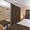 imageHVERSAILTEX Linen Blackout Curtains 45 Inches Long for BedroomLiving Room Thermal Insulated Grommet Linen Curtain Drapes Primitive Textured Burlap Effect Window Drapes 1 Panel  Heather Aegean BlueHeather Cocoa Brown