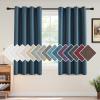 imageHVERSAILTEX Linen Blackout Curtains 45 Inches Long for BedroomLiving Room Thermal Insulated Grommet Linen Curtain Drapes Primitive Textured Burlap Effect Window Drapes 1 Panel  Heather Aegean BlueHeather Navy