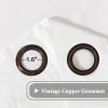imageHVERSAILTEX Linen Blackout Curtains 45 Inches Long for BedroomLiving Room Thermal Insulated Grommet Linen Curtain Drapes Primitive Textured Burlap Effect Window Drapes 1 Panel  Heather Aegean BlueHeather Pure White