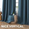 imageHVERSAILTEX Linen Blackout Curtains 45 Inches Long for BedroomLiving Room Thermal Insulated Grommet Linen Curtain Drapes Primitive Textured Burlap Effect Window Drapes 1 Panel  Heather Aegean BlueHeather Navy