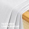 imageHVERSAILTEX Linen Blackout Curtains 45 Inches Long for BedroomLiving Room Thermal Insulated Grommet Linen Curtain Drapes Primitive Textured Burlap Effect Window Drapes 1 Panel  Heather Aegean BlueHeather Pure White
