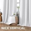 imageHVERSAILTEX Linen Blackout Curtains 45 Inches Long for BedroomLiving Room Thermal Insulated Grommet Linen Curtain Drapes Primitive Textured Burlap Effect Window Drapes 1 Panel  Heather Aegean BlueHeather Pure White