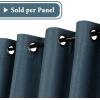 imageHVERSAILTEX Linen Blackout Curtains 45 Inches Long for BedroomLiving Room Thermal Insulated Grommet Linen Curtain Drapes Primitive Textured Burlap Effect Window Drapes 1 Panel  Heather Aegean BlueHeather Navy