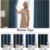 imageHVERSAILTEX Linen Blackout Curtains 45 Inches Long for BedroomLiving Room Thermal Insulated Grommet Linen Curtain Drapes Primitive Textured Burlap Effect Window Drapes 1 Panel  Heather Aegean BlueHeather Navy