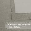 imageHVERSAILTEX Linen Blackout Curtains 45 Inches Long for BedroomLiving Room Thermal Insulated Grommet Linen Curtain Drapes Primitive Textured Burlap Effect Window Drapes 1 Panel  Heather Aegean BlueHeather Taupe