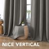 imageHVERSAILTEX Linen Blackout Curtains 45 Inches Long for BedroomLiving Room Thermal Insulated Grommet Linen Curtain Drapes Primitive Textured Burlap Effect Window Drapes 1 Panel  Heather Aegean BlueHeather Taupe Gray