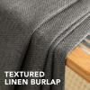 imageHVERSAILTEX Linen Blackout Curtains 45 Inches Long for BedroomLiving Room Thermal Insulated Grommet Linen Curtain Drapes Primitive Textured Burlap Effect Window Drapes 1 Panel  Heather Aegean BlueHeather Taupe Gray