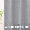 imageHVERSAILTEX Linen Sheer Curtains 84 Inches Long Grommet Natural Linen Blended Curtains for Living Room Window Treatments Bedroom Curtains 2 Panels Light Filtering Curtain W52 x L84 inch Off WhiteGrey