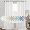 imageHVERSAILTEX Linen Sheer Curtains 84 Inches Long Grommet Natural Linen Blended Curtains for Living Room Window Treatments Bedroom Curtains 2 Panels Light Filtering Curtain W52 x L84 inch Off WhiteOff White