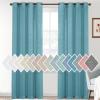 imageHVERSAILTEX Linen Sheer Curtains 84 Inches Long Grommet Natural Linen Blended Curtains for Living Room Window Treatments Bedroom Curtains 2 Panels Light Filtering Curtain W52 x L84 inch Off WhiteTurquoise