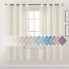imageHVERSAILTEX Linen Sheer Curtains 84 Inches Long Grommet Natural Linen Blended Curtains for Living Room Window Treatments Bedroom Curtains 2 Panels Light Filtering Curtain W52 x L84 inch Off WhiteIvory
