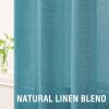 imageHVERSAILTEX Linen Sheer Curtains 84 Inches Long Grommet Natural Linen Blended Curtains for Living Room Window Treatments Bedroom Curtains 2 Panels Light Filtering Curtain W52 x L84 inch Off WhiteTurquoise