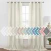 imageHVERSAILTEX Linen Sheer Curtains 84 Inches Long Grommet Natural Linen Blended Curtains for Living Room Window Treatments Bedroom Curtains 2 Panels Light Filtering Curtain W52 x L84 inch Off WhiteIvory