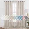 imageHVERSAILTEX Linen Sheer Curtains 84 Inches Long Grommet Natural Linen Blended Curtains for Living Room Window Treatments Bedroom Curtains 2 Panels Light Filtering Curtain W52 x L84 inch Off WhiteLinen