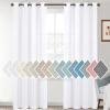 imageHVERSAILTEX Linen Sheer Curtains 84 Inches Long Grommet Natural Linen Blended Curtains for Living Room Window Treatments Bedroom Curtains 2 Panels Light Filtering Curtain W52 x L84 inch Off WhitePure White