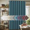 imageHVERSAILTEX Room Darkening Linen Curtain for BedroomLiving Room Extra Wide Blackout Curtains 100 x 84 Inches for Patio Glass Door Primitive Textured Thick Linen Burlap Fabric Heather Aegean BlueHeather Aegean Blue