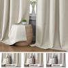 imageHVERSAILTEX Room Darkening Linen Curtain for BedroomLiving Room Extra Wide Blackout Curtains 100 x 84 Inches for Patio Glass Door Primitive Textured Thick Linen Burlap Fabric Heather Aegean Blue90 Blackout Heather Natural